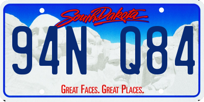 SD license plate 94NQ84