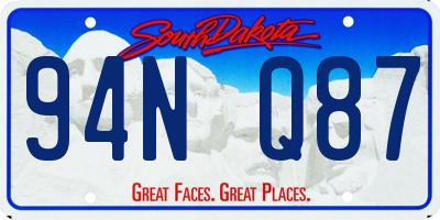 SD license plate 94NQ87