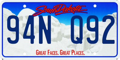 SD license plate 94NQ92