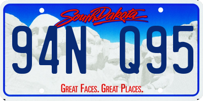 SD license plate 94NQ95