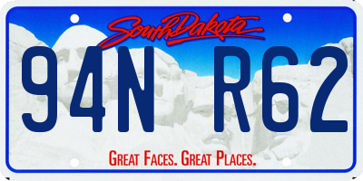 SD license plate 94NR62
