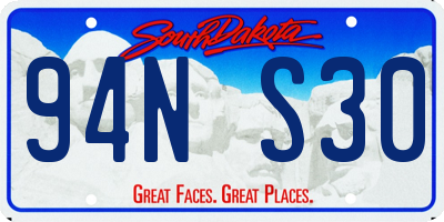 SD license plate 94NS30