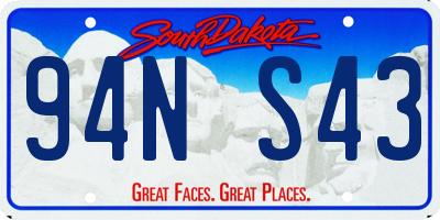 SD license plate 94NS43