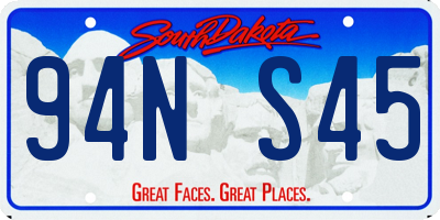 SD license plate 94NS45