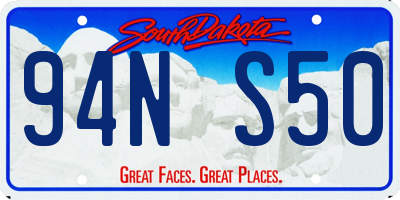 SD license plate 94NS50