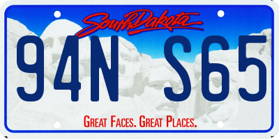 SD license plate 94NS65