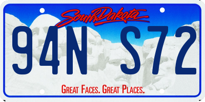 SD license plate 94NS72