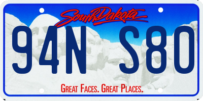 SD license plate 94NS80