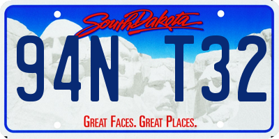 SD license plate 94NT32