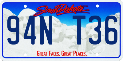 SD license plate 94NT36