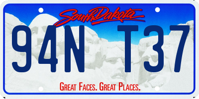 SD license plate 94NT37