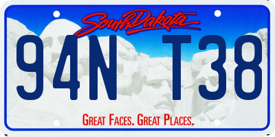 SD license plate 94NT38