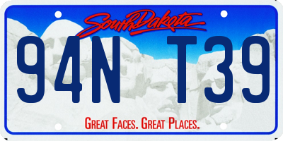 SD license plate 94NT39