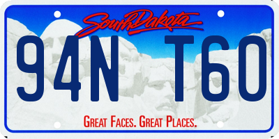 SD license plate 94NT60