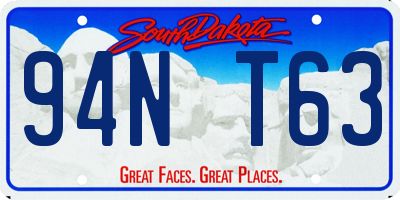 SD license plate 94NT63