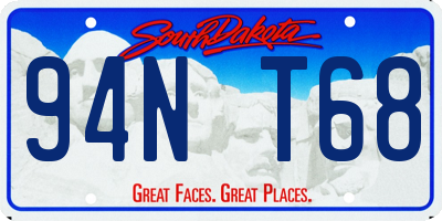 SD license plate 94NT68