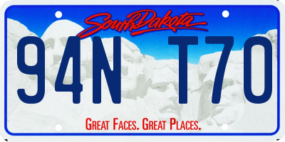 SD license plate 94NT70
