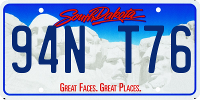 SD license plate 94NT76