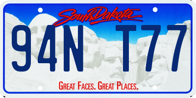 SD license plate 94NT77