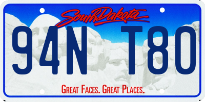 SD license plate 94NT80