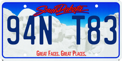 SD license plate 94NT83