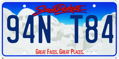 SD license plate 94NT84