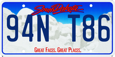 SD license plate 94NT86