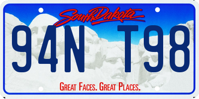 SD license plate 94NT98