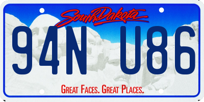 SD license plate 94NU86
