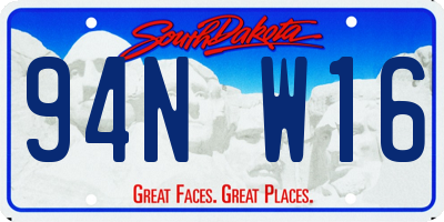 SD license plate 94NW16