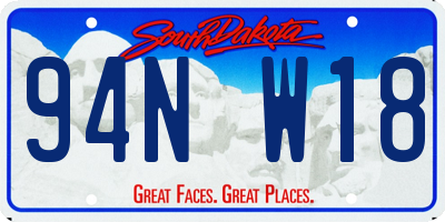 SD license plate 94NW18