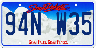 SD license plate 94NW35