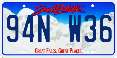 SD license plate 94NW36