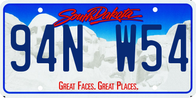 SD license plate 94NW54