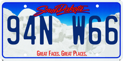 SD license plate 94NW66