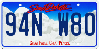 SD license plate 94NW80