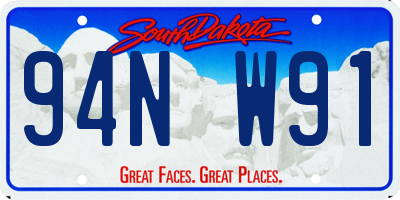 SD license plate 94NW91