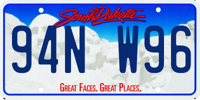 SD license plate 94NW96