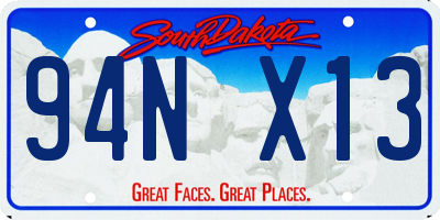 SD license plate 94NX13