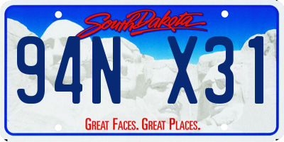 SD license plate 94NX31
