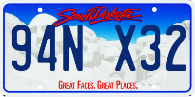 SD license plate 94NX32