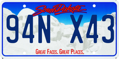 SD license plate 94NX43
