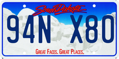 SD license plate 94NX80