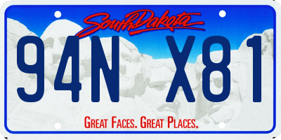 SD license plate 94NX81