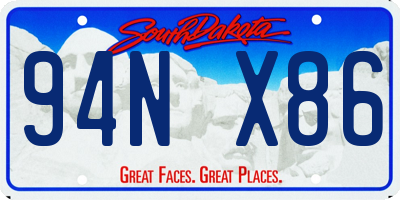 SD license plate 94NX86