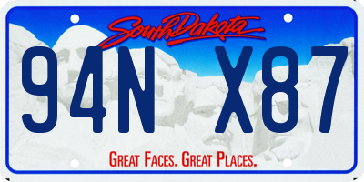 SD license plate 94NX87