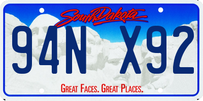 SD license plate 94NX92