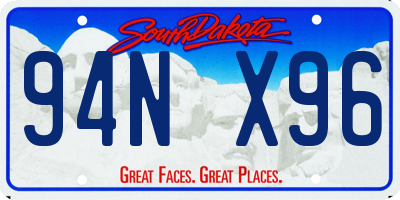 SD license plate 94NX96