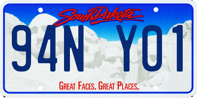 SD license plate 94NY01