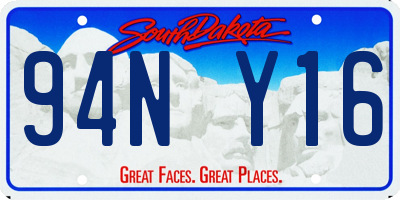 SD license plate 94NY16